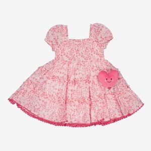 CYNTHIA ROWLEY Pink Heart Patterned Dress- 3T